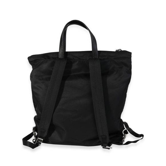 Prada Black Re-Nylon, Technical Fabric & Saffiano Leather Nylon Convertible Tote - Picture 3 of 7